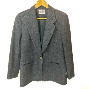 Vintage Pendleton 100% Wool Blazer Women’s Petite Sz 6 Gray Excellent Condition